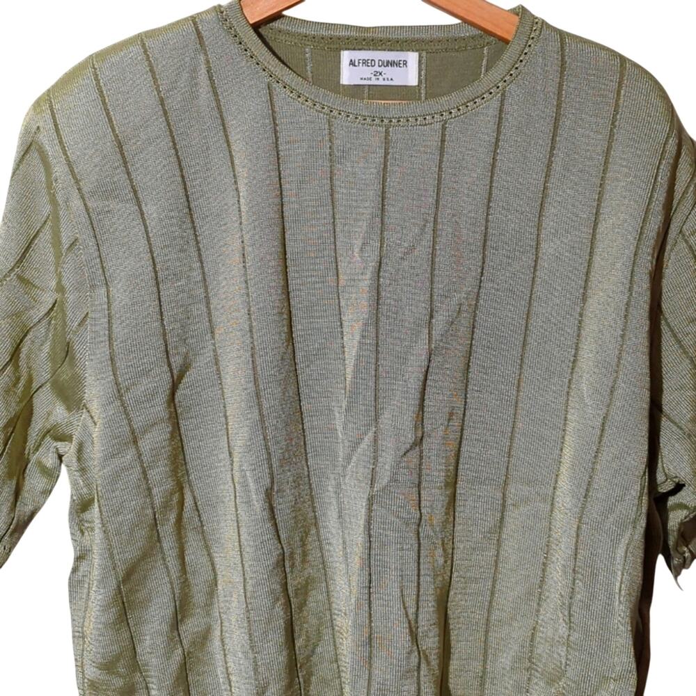 NWT Alfred Dunner 2X Women's Sage Green Knit Top [0131]